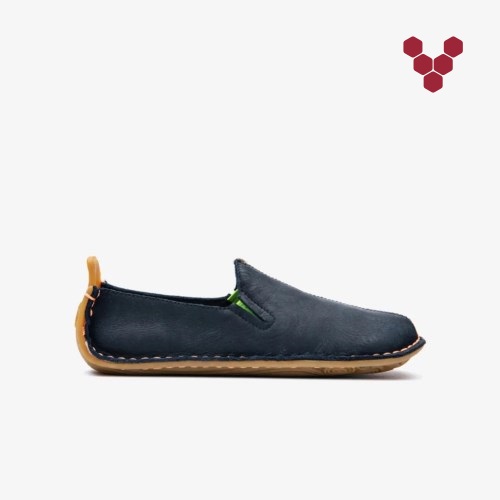 Vivobarefoot Ababa Leather Marineblå Slip On Sko Barn [1-JVAQ]